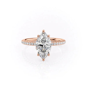 The Pave Alison Set With A 2.5 Carat Marquise Lab Diamond
