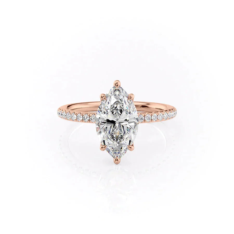 The Pave Alison Set With A 2 Carat Marquise Lab Diamond