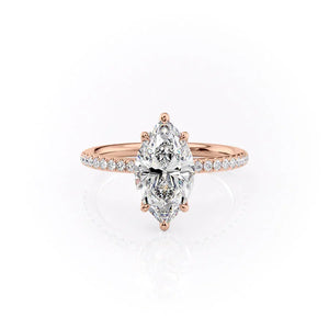 The Pave Alison Set With A Marquise Moissanite