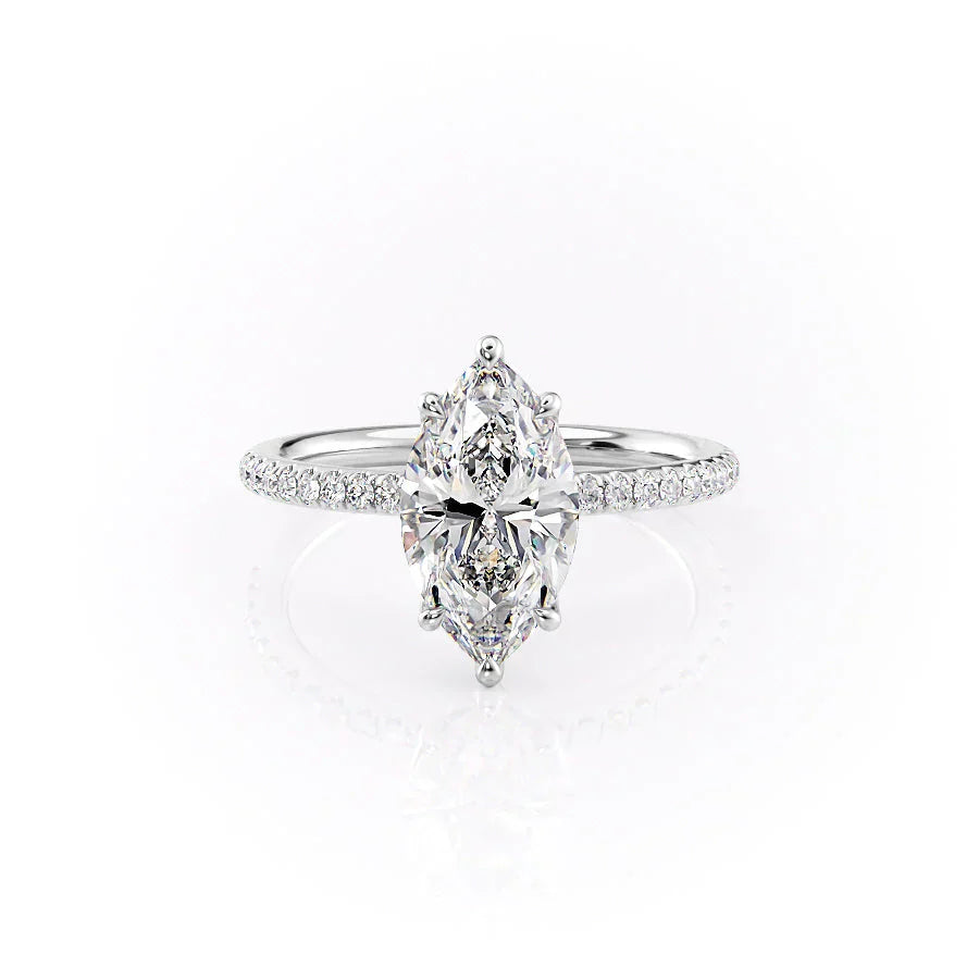 The Pave Alison Set With A 4.5 Carat Marquise Moissanite