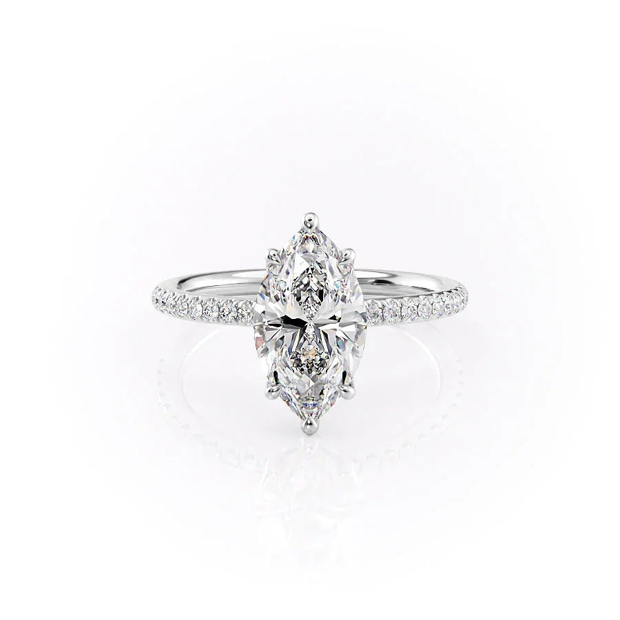 The Pave Alison Set With A Marquise Moissanite