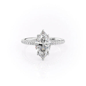 The Pave Alison Set With A Marquise Moissanite