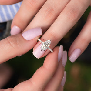 The Pave Alison Set With A 3 Carat Marquise Lab Diamond