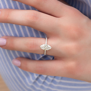 The Pave Alison Set With A 3 Carat Marquise Lab Diamond