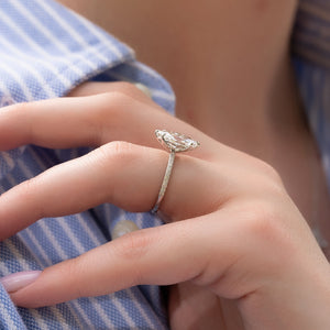 The Pave Alison Set With A 3 Carat Marquise Lab Diamond