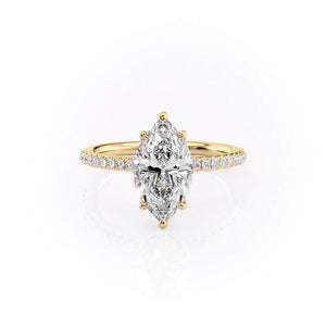 The Pave Alison Set With A 1.5 Carat Marquise Moissanite