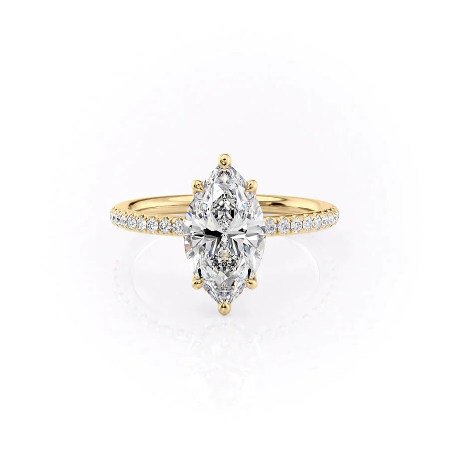 The Pave Alison Set With A 3 Carat Marquise Lab Diamond