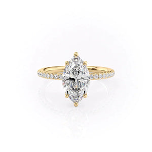 The Pave Alison Set With A 2 Carat Marquise Lab Diamond