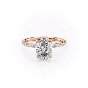 The Pave Alison Set With A 3.5 Carat Oval Moissanite