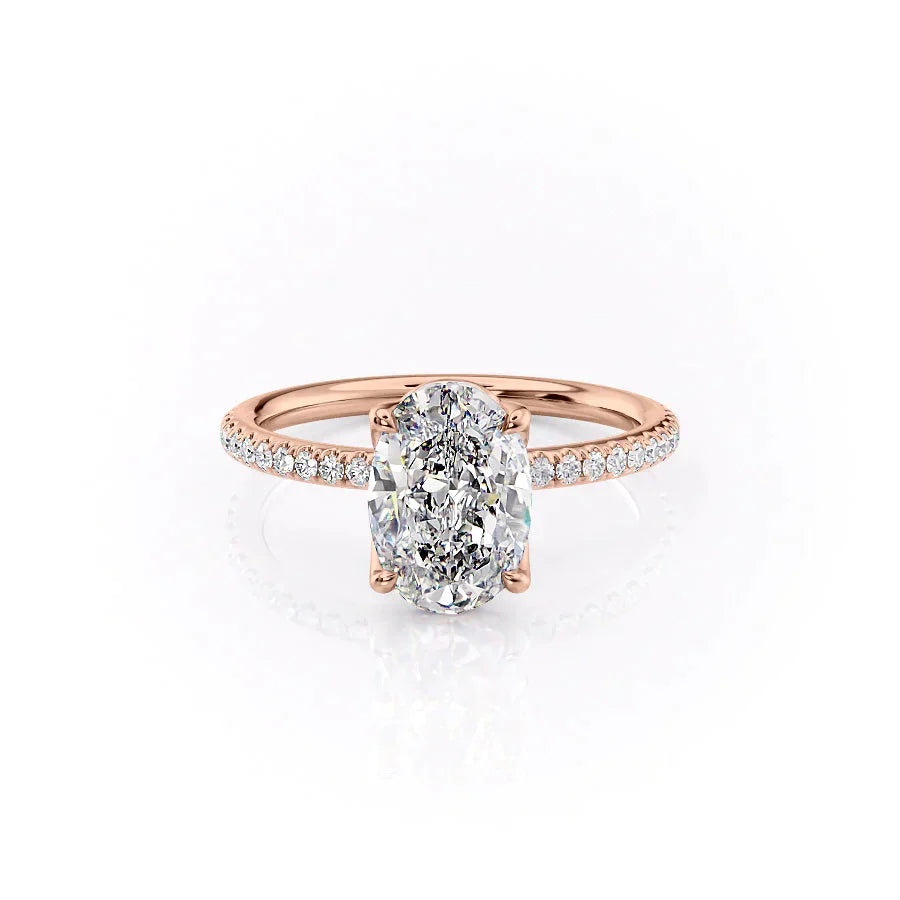 The Pave Alison Set With A 2.5 Carat Oval Lab Diamond