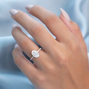 The Pave Alison Set With A 2 Carat Oval Lab Diamond