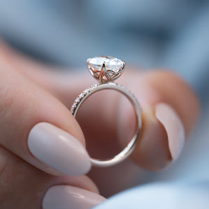 The Pave Alison Set With A 2 Carat Oval Lab Diamond