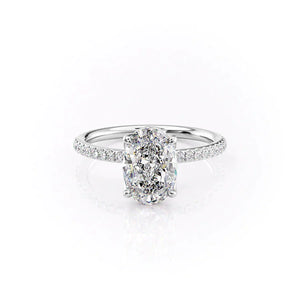 The Pave Alison Set With A 2 Carat Oval Lab Diamond