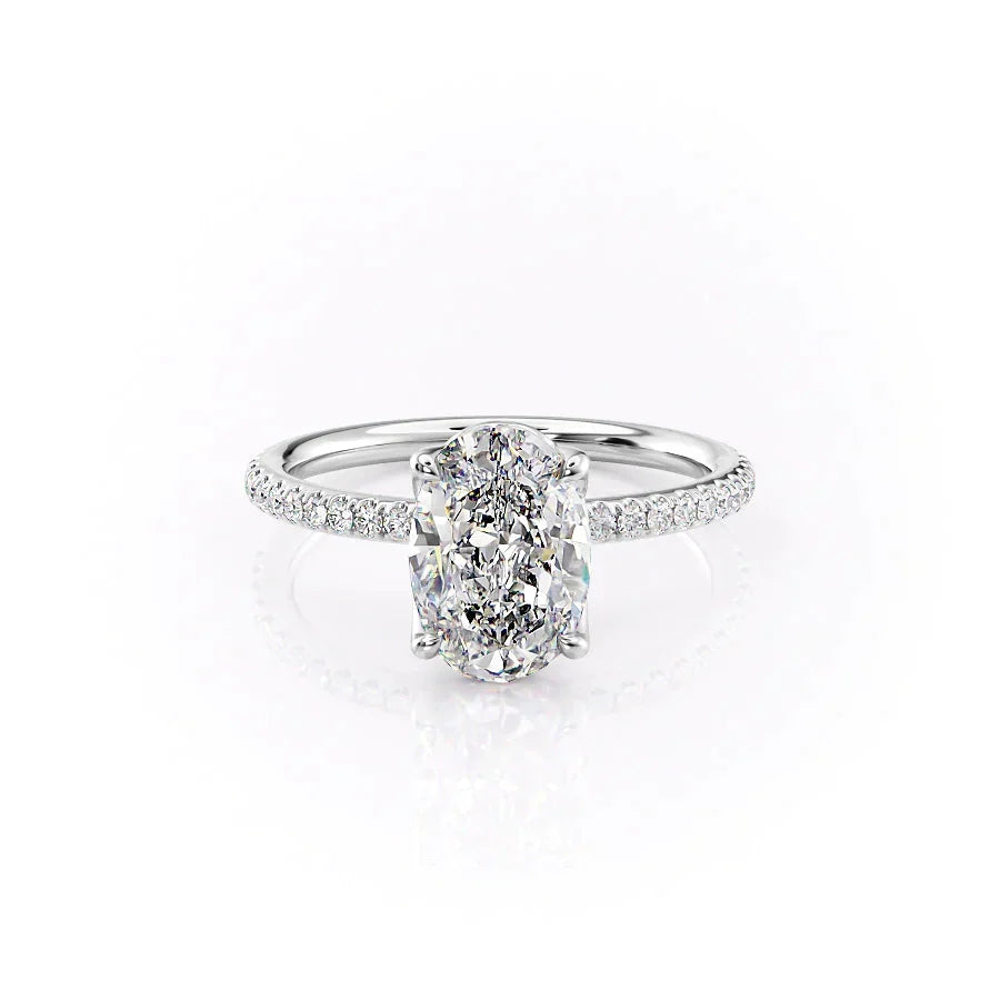 The Pave Alison Set With A Oval Moissanite