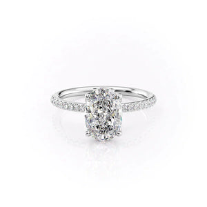 The Pave Alison Set With A Oval Moissanite