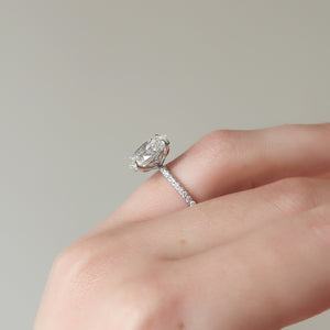 The Pave Alison Set With A 3 Carat Oval Lab Diamond