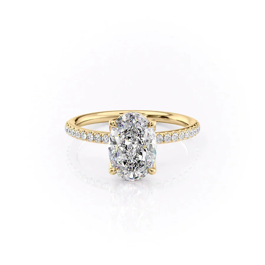 The Pave Alison Set With A 3 Carat Oval Lab Diamond