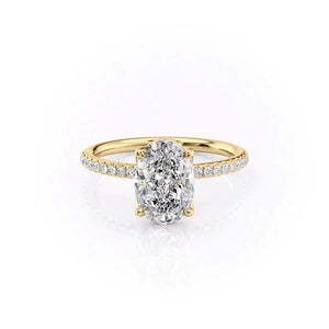 The Pave Alison Set With A Oval Moissanite