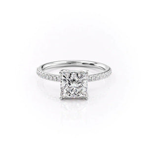 The Pave Alison Set With A 4.5 Carat Princess Moissanite