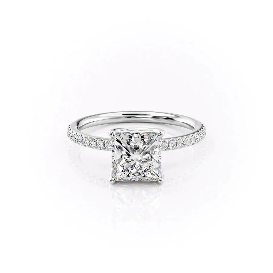 The Pave Alison Set With A Princess Moissanite