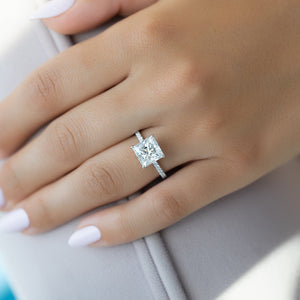 The Pave Alison Set With A 2 Carat Princess Lab Diamond