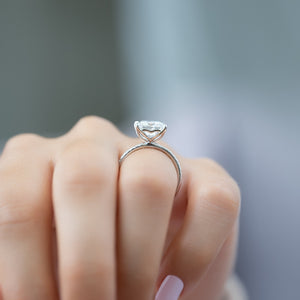 The Pave Alison Set With A 2 Carat Princess Lab Diamond