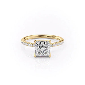 The Pave Alison Set With A 3 Carat Princess Lab Diamond