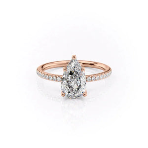The Pave Alison Set With A Pear Moissanite