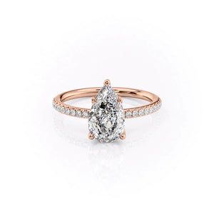 The Pave Alison Set With A 3 Carat Pear Lab Diamond