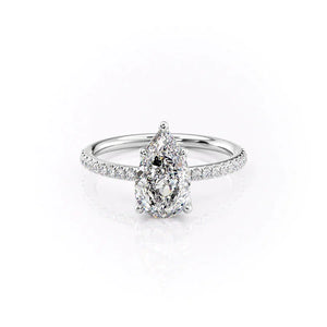 The Pave Alison Set With A Pear Moissanite