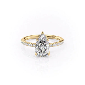 The Pave Alison Set With A Pear Moissanite