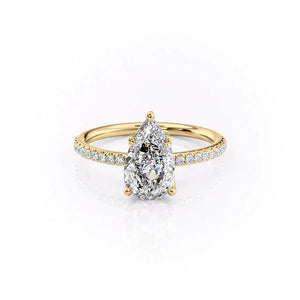 The Pave Alison Set With A 4.5 Carat Pear Moissanite