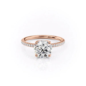 The Pave Alison Set With A Round Moissanite