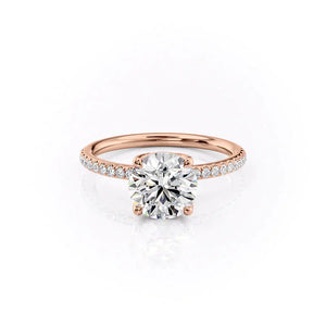 The Pave Alison Set With A 2.5 Carat Round Lab Diamond