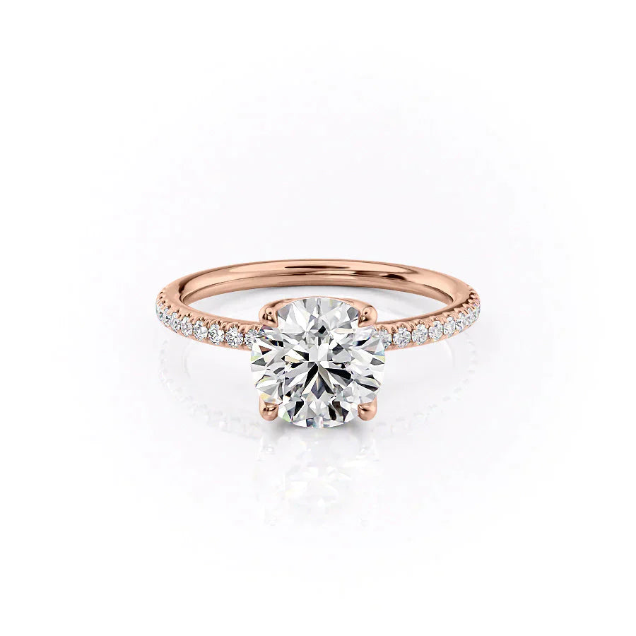 The Pave Alison Set With A 2 Carat Round Lab Diamond