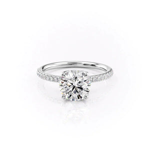 The Pave Alison Set With A 2.5 Carat Round Moissanite