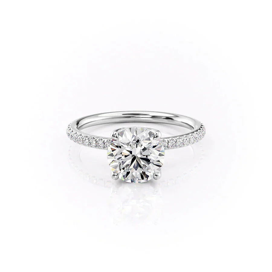 The Pave Alison Set With A 3 Carat Round Lab Diamond