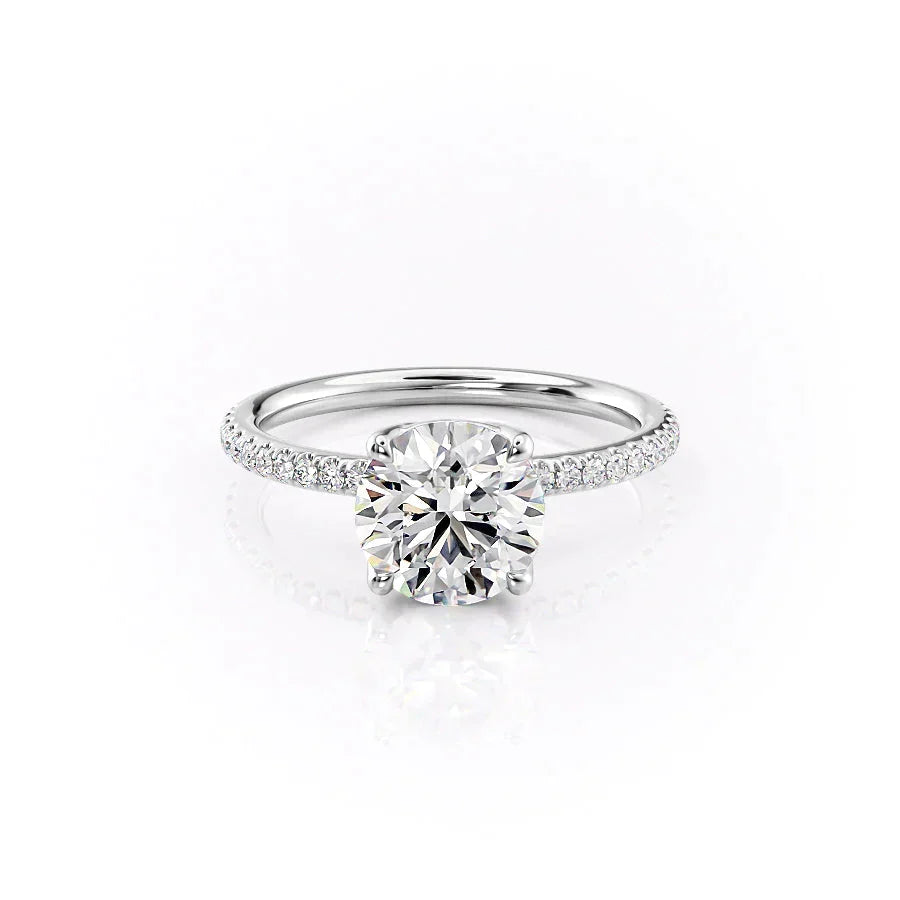 The Pave Alison Set With A Round Moissanite