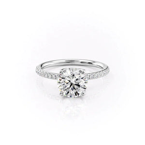 The Pave Alison Set With A Round Moissanite