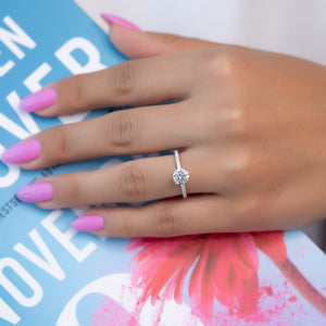 The Pave Alison Set With A 2 Carat Round Lab Diamond