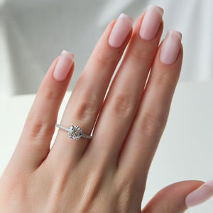 The Pave Alison Set With A 2 Carat Round Lab Diamond