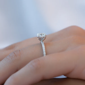 The Pave Alison Set With A 2 Carat Round Lab Diamond