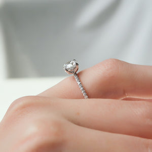 The Pave Alison Set With A 2 Carat Round Lab Diamond