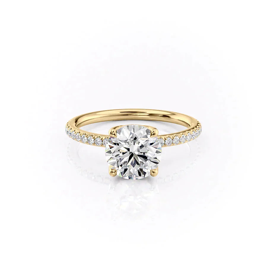 The Pave Alison Set With A 2.5 Carat Round Moissanite