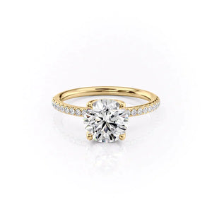 The Pave Alison Set With A 4.5 Carat Round Moissanite