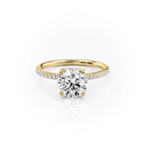 The Pave Alison Set With A Round Moissanite