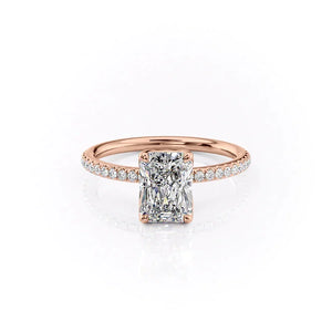 The Pave Alison Set With A Radiant Moissanite