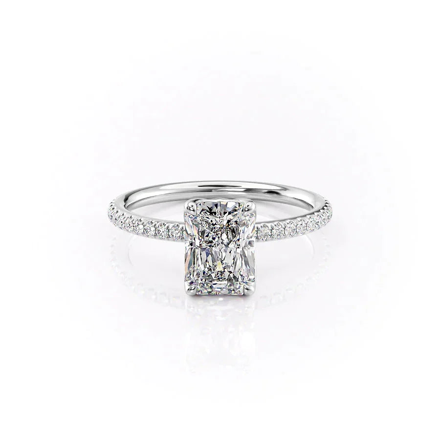 The Pave Alison Set With A Radiant Moissanite