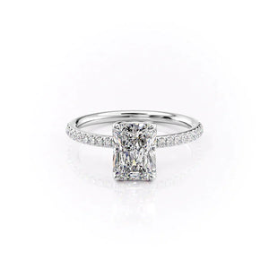 The Pave Alison Set With A Radiant Moissanite