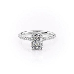 The Pave Alison Set With A 1 Carat Radiant Lab Diamond